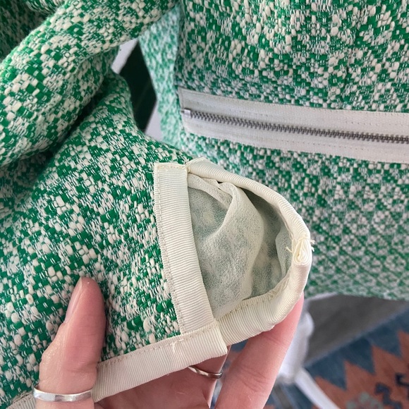 Cabi green cream zip 3/4 sleeve jacket work casual - Picture 5 of 11